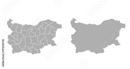 Bulgaria grey map on white background