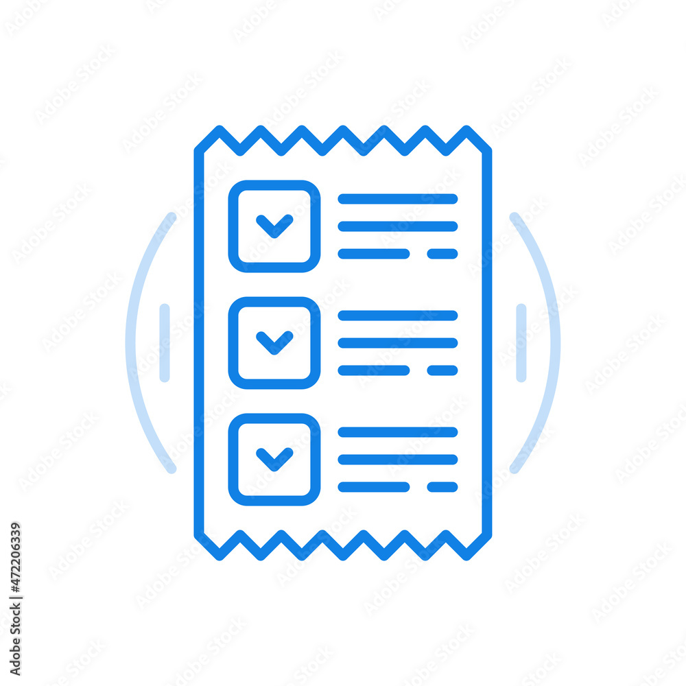 List of tasks line vector icon. Checklist of necessary notes torn out notebook. List of tasks line vector icon. Checklist of necessary notes torn out notebook.