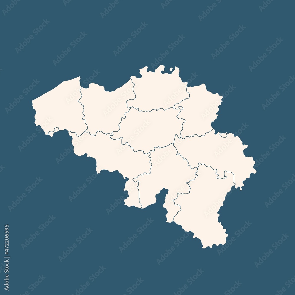 Belgium map in blue isolated on a white background