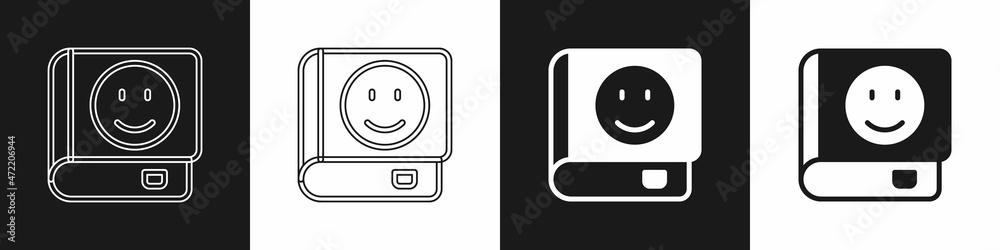 Set Book icon isolated on black and white background. Vector Set Book icon isolated on black and white background. Vector