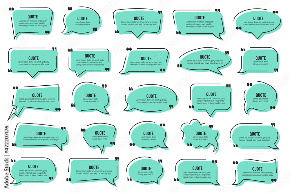 Big set of quote text speech bubble in a flat design. Quote textbox collection Big set of quote text speech bubble in a flat design. Quote textbox collection