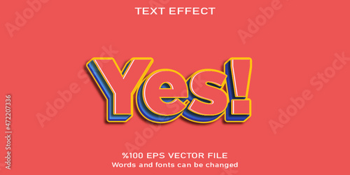 yes editable text effect