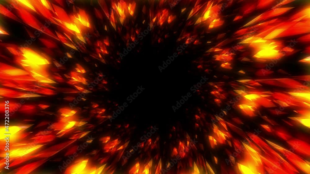 Abstract Fire Flame Illusion Looped Circle Tunnel Background