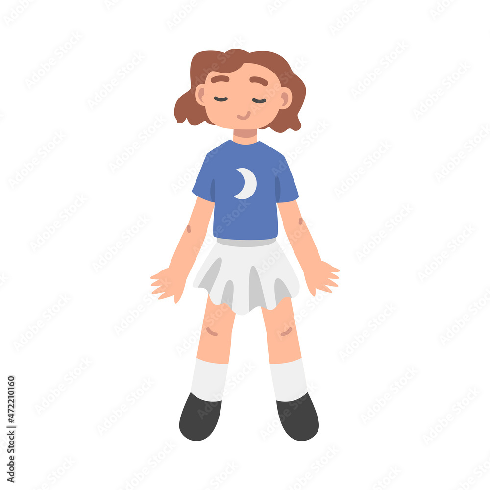 Young Lying Woman with Closed Eyes View from Above Vector Illustration Young Lying Woman with Closed Eyes View from Above Vector Illustration