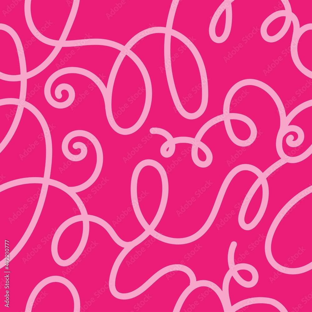 Seamless abstract pattern on pink background. Vector doodle image. Graphic linear wallpaper. Seamless abstract pattern on pink background. Vector doodle image. Graphic linear wallpaper.