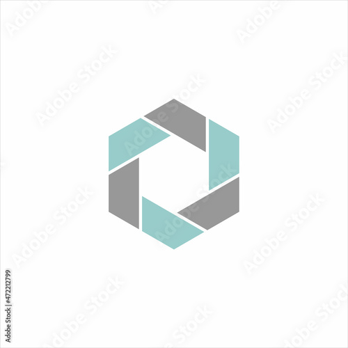 minimalist and simple hexagon logo vector 