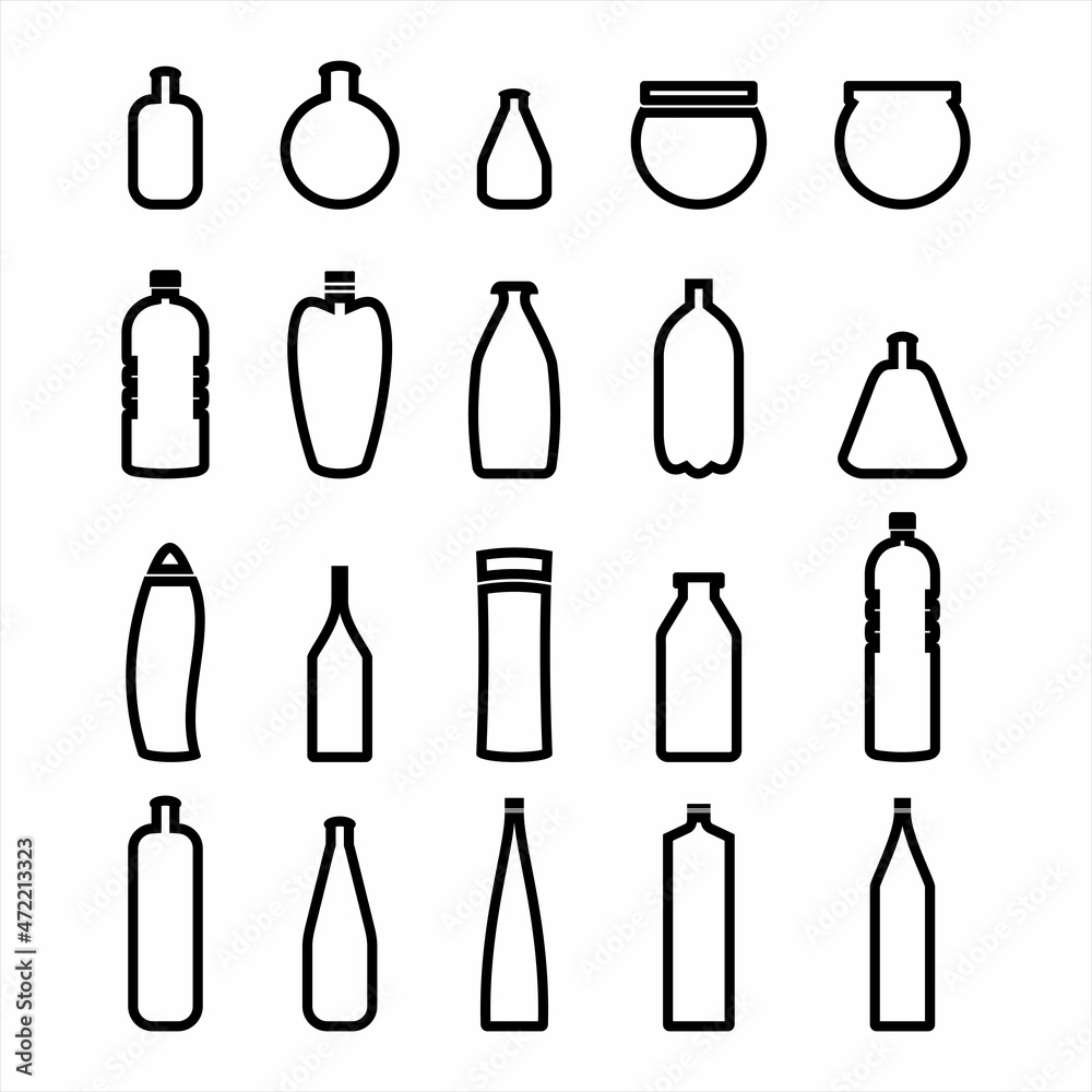 set bottle icon on white background
set bottle icon on white background