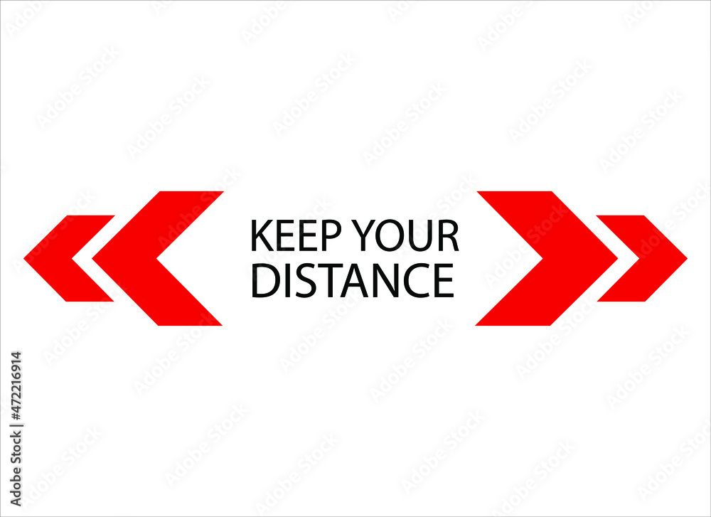 Keep Your Distance COVID Prevention Illustration Vector