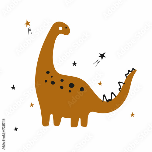Vector illustration.Colorful dinosaur for design.