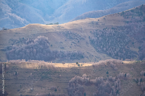 View from the peak at Scarita Belioara natural rezerve in Transylvania, Romania photo