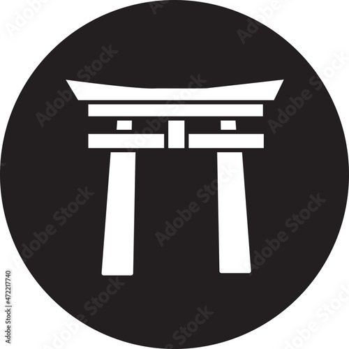 torii gate glyph icon
