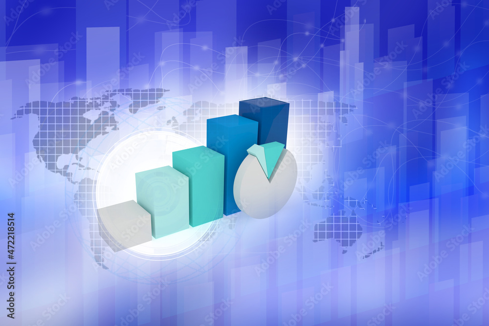 Fototapeta premium 3d illustration business graph pie chart concept 