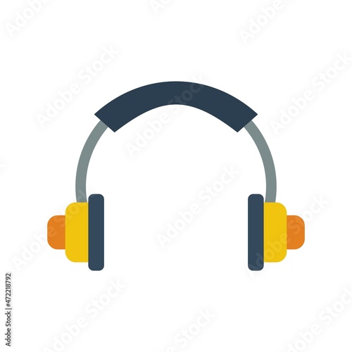 Headphone Flat Vector Icon Design