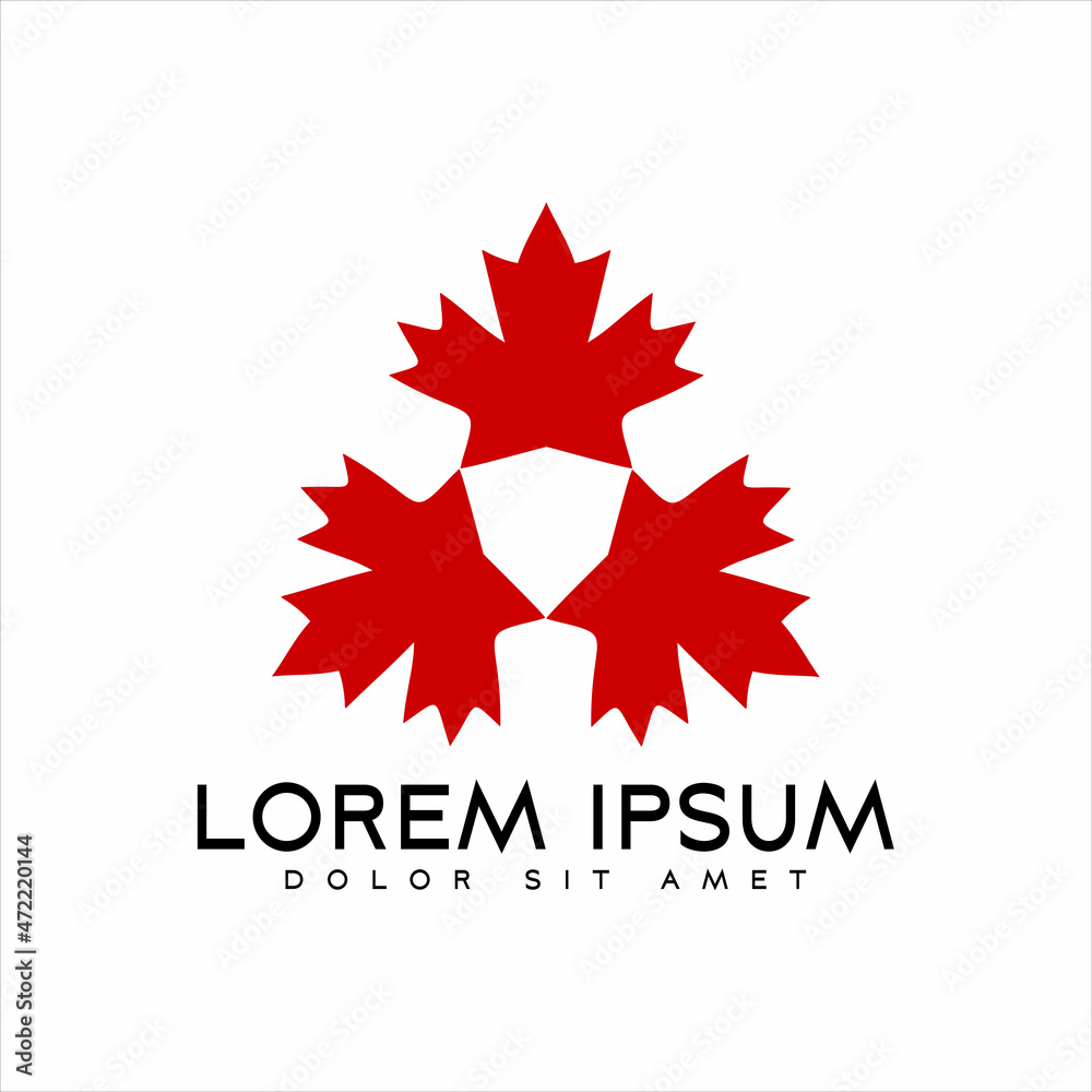 Canadian vector symbol, Maple leaf vector icon on a white background
