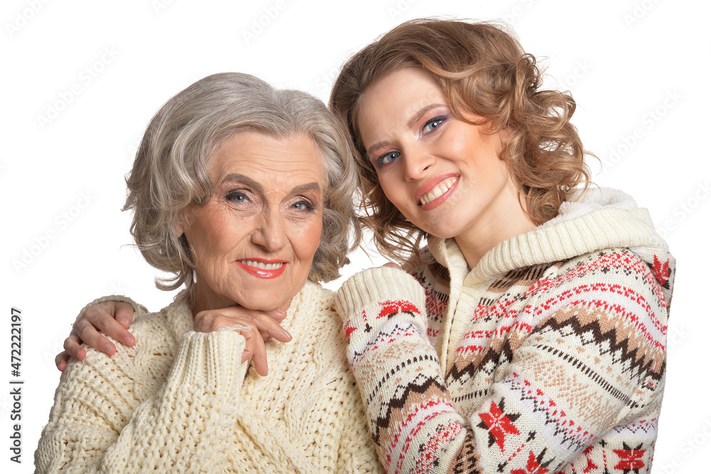 Portrait of smiling senior mother and her daughter Portrait of smiling senior mother and her daughter