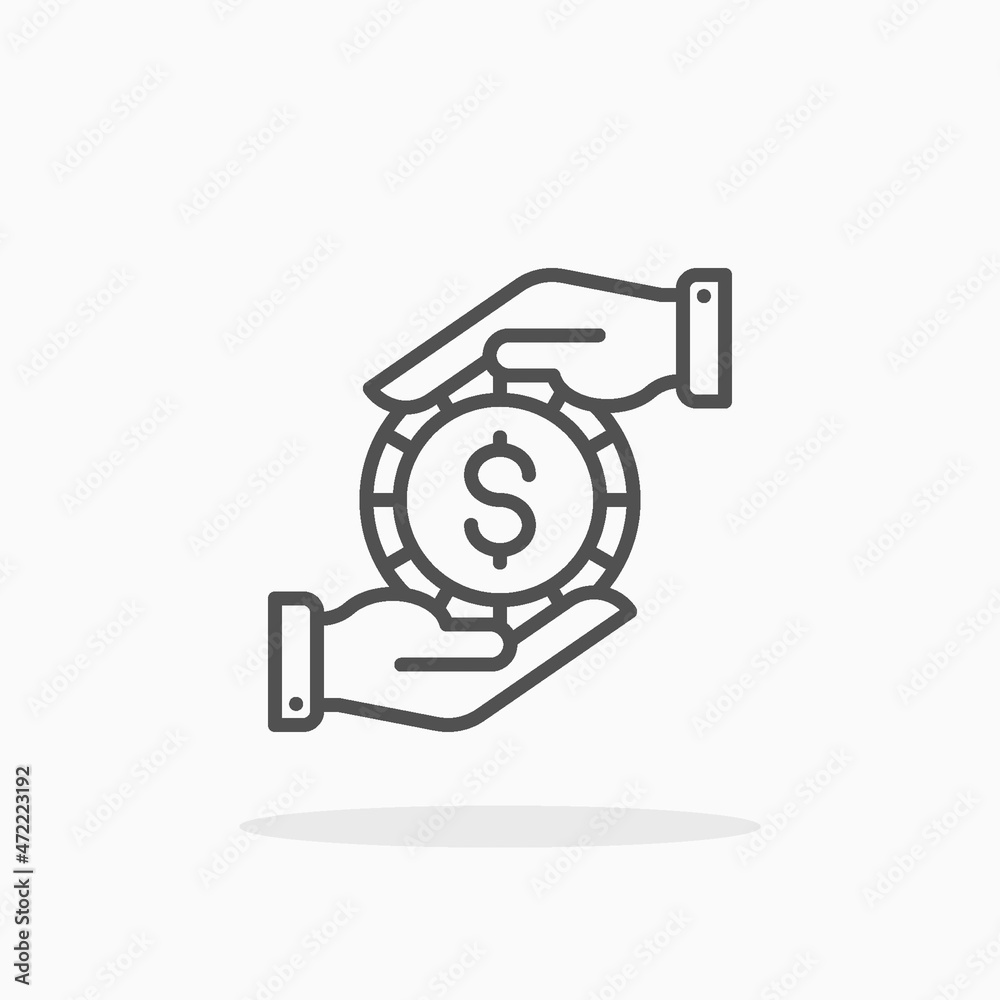 Loan icon. Editable Stroke and pixel perfect. Outline style. Vector illustration. Enjoy this icon for your project.