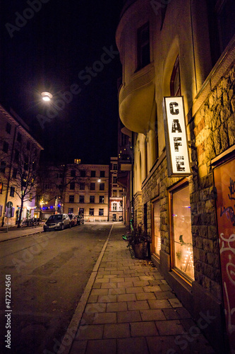 Stockholm, Sweden An old cafe sign  on Wollmar Yxkullsgatan photo