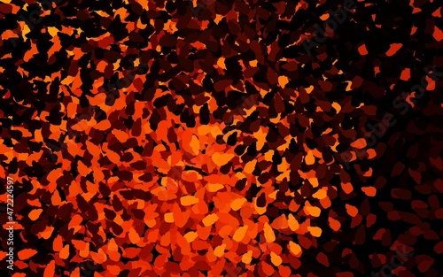 Dark Orange vector template with chaotic shapes.