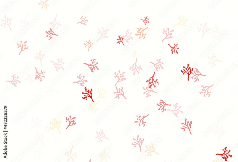 Light Red, Yellow vector abstract pattern with sakura. Light Red, Yellow vector abstract pattern with sakura.