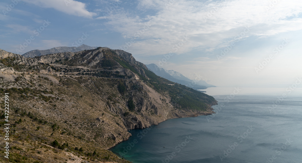 view of the Adriatic Highway and Dalmatian Coast near Makarska