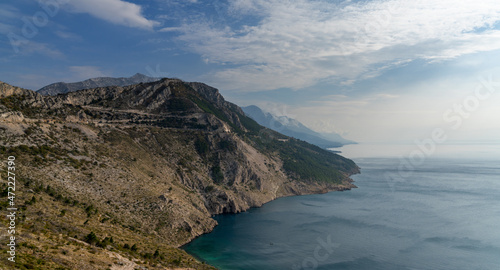 view of the Adriatic Highway and Dalmatian Coast near Makarska