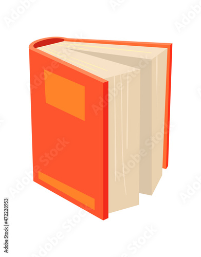 Open learning dictionary. Cartoon textbook for science reading, vector