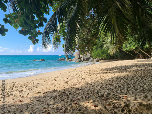 Sunset beach Mahé Seychelles
