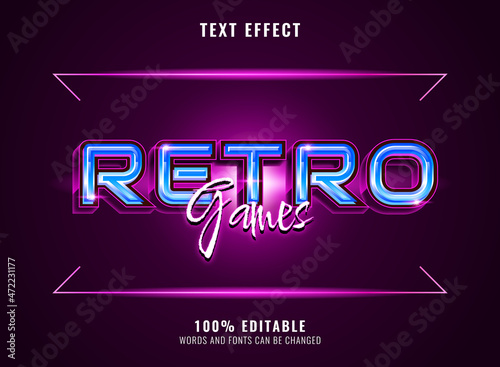 modern futuristic retro games text effect