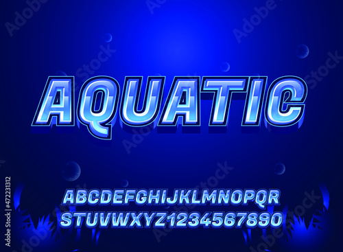modern aquatic water ocean text effect template