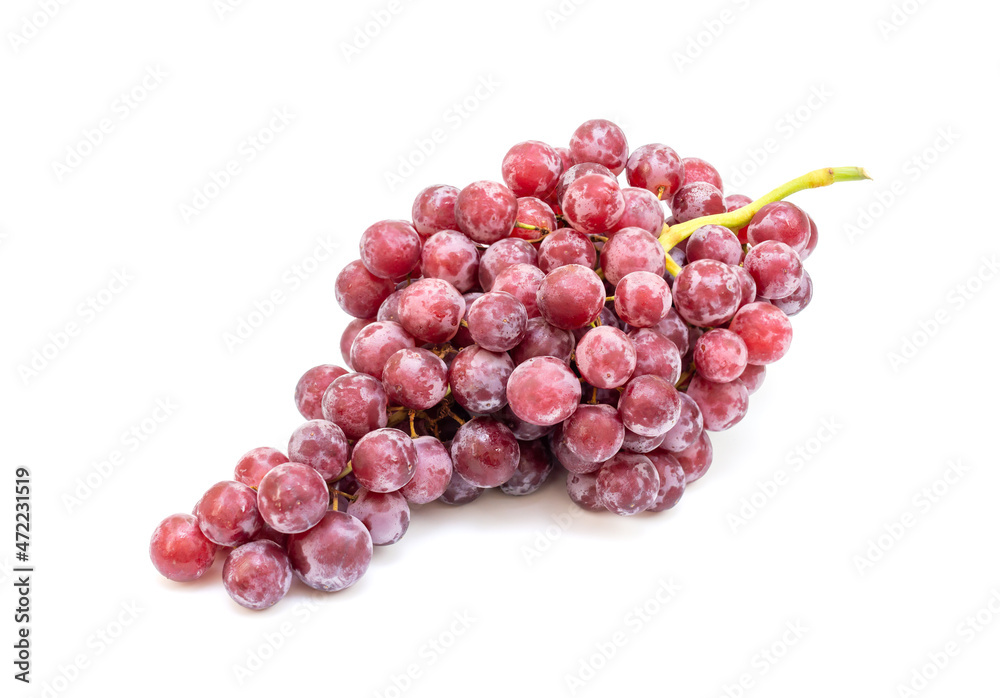 Red grape fruit in bowl isolated on white background