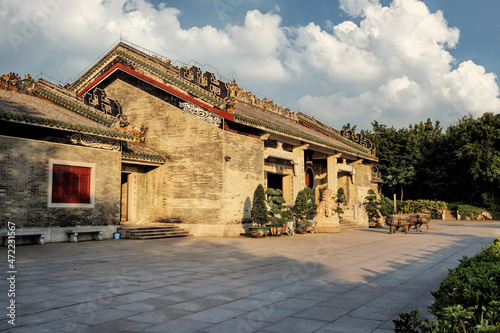 Foshan city, Guangdong, China. Shiwan Park,Ancient Nanfeng Kiln Cultural and Creative Zone, Tao Shi Temple. A sample of Lingnan traditional style.   photo