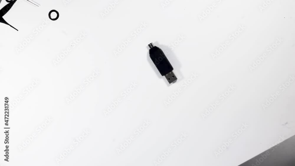 take OTG card reader on an isolated white background. take OTG card reader on an isolated white background.