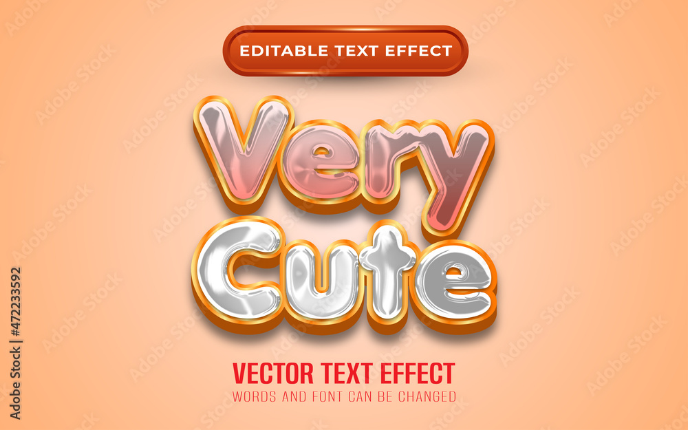 Very cute text effect with golden style Very cute text effect with golden style