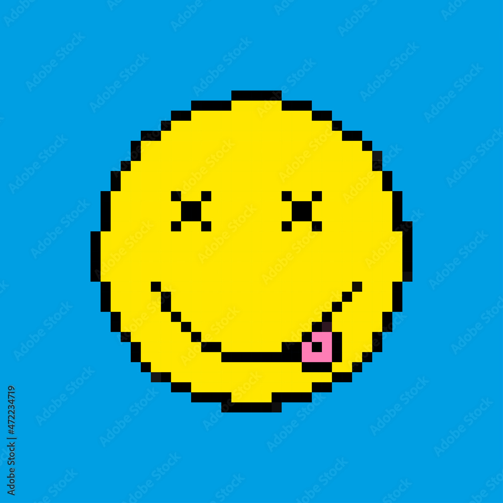 Fototapeta premium retro icon emoji in pixel style