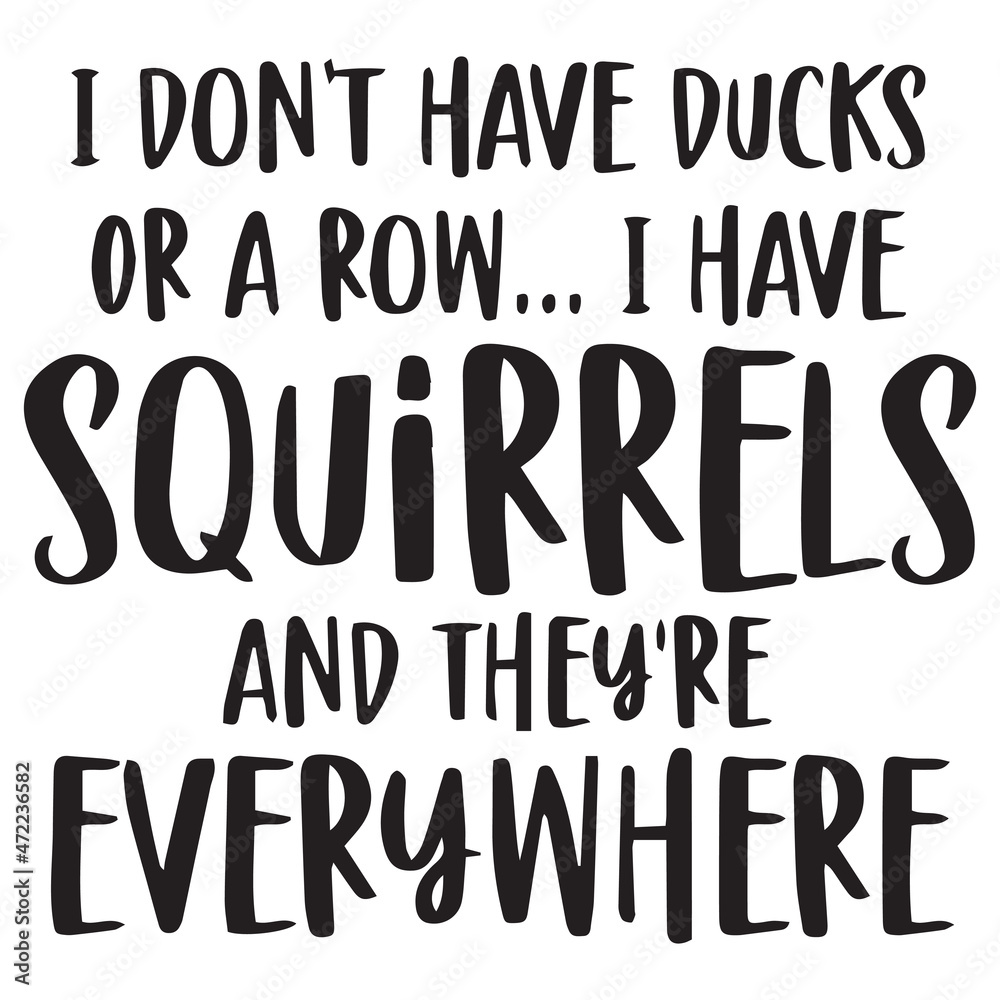 i don't have ducks or a row i have squirrels and they're everywhere background inspirational quotes typography lettering design
