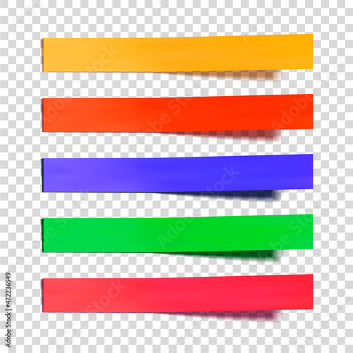 long colorful stickers set isolated on light.