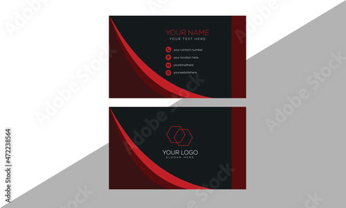 modern business card template Red and Black, Illustration Vector