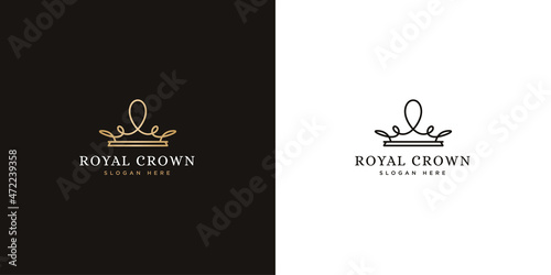 Vintage Crown Logo Royal King Queen Logo design