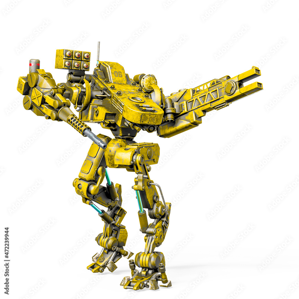 combat mech on radical pose combat mech on radical pose