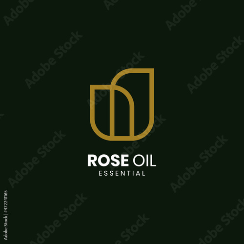 Rose oil logo template with unique concept vector