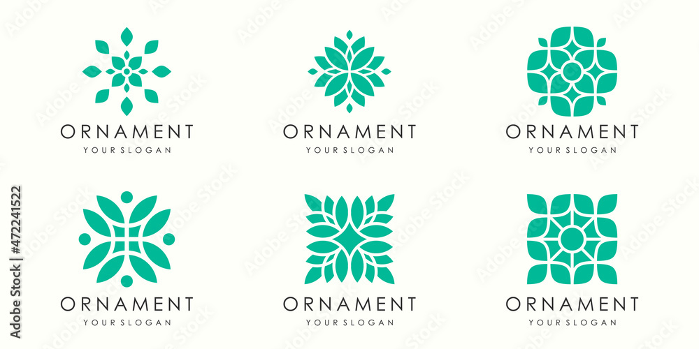 abstract leaf ornament logo and icon set. design template vector. abstract leaf ornament logo and icon set. design template vector.