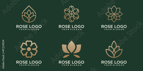 beauty lotus flower logo and icon set. design template vector.