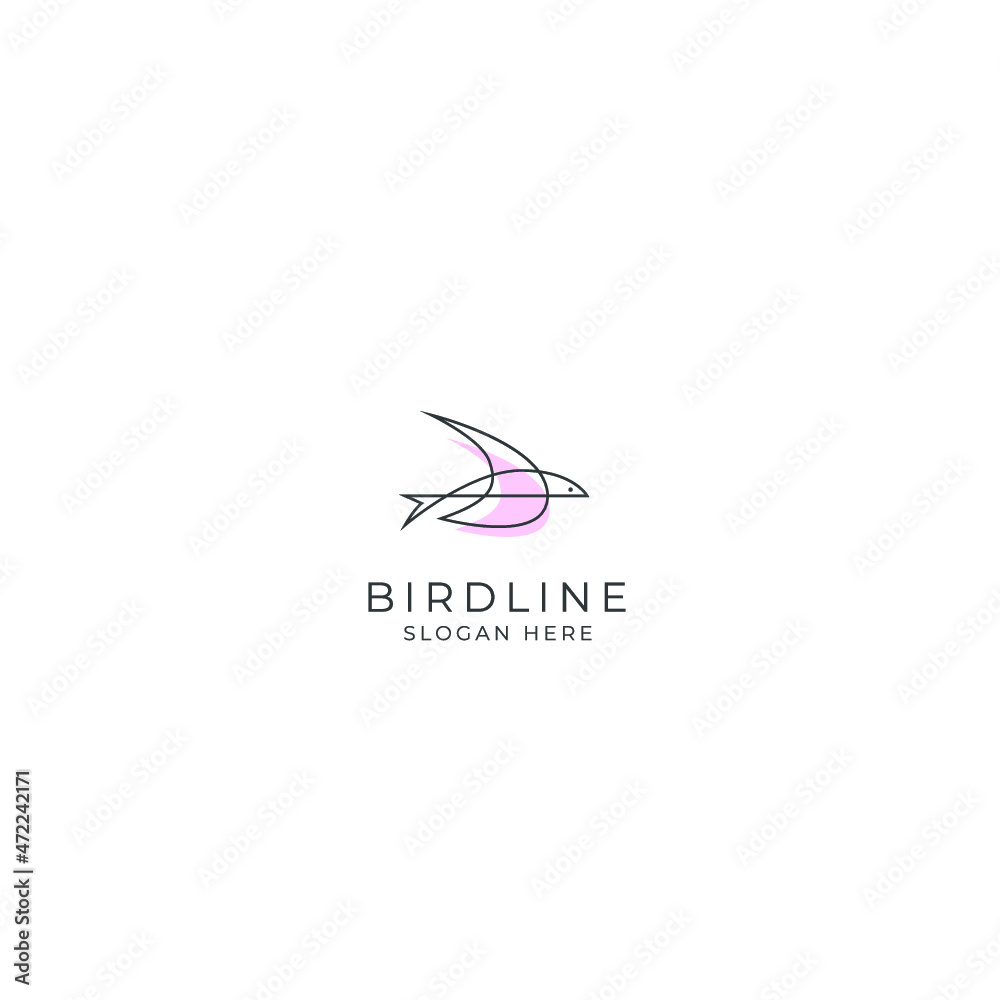 Fototapeta premium Minimalist Bird line logo design