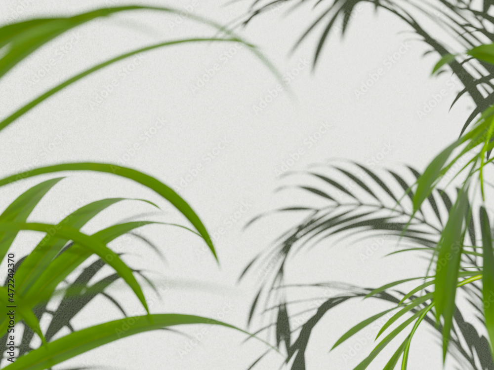 shadow of palm leaves background light shadow of a plant 3d illustration shadow of palm leaves background light shadow of a plant 3d illustration