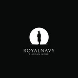 Silhouette of Military Royal Navy, Royal Australian Navy Lieutenant Captain logo design