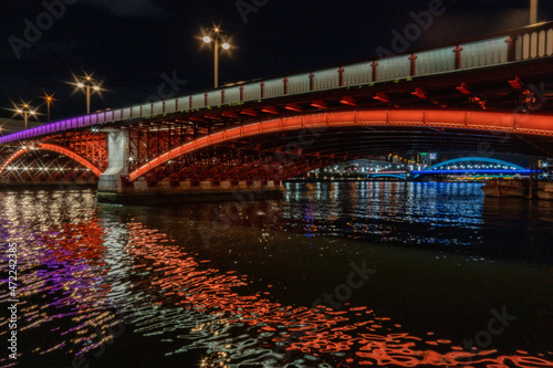 隅田川と吾妻橋のライトアップ夜景