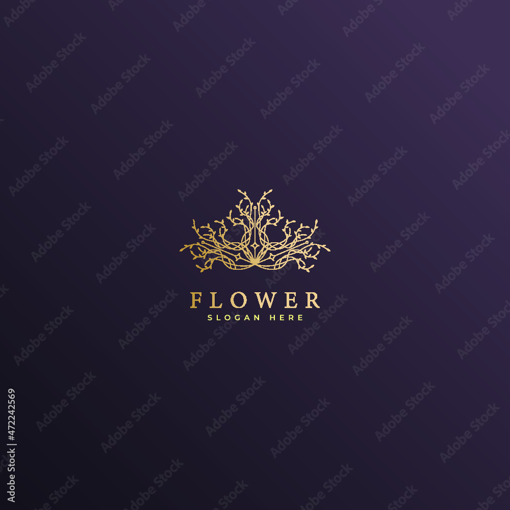 Luxury Abstract Flower Nature Logo design Luxury Abstract Flower Nature Logo design