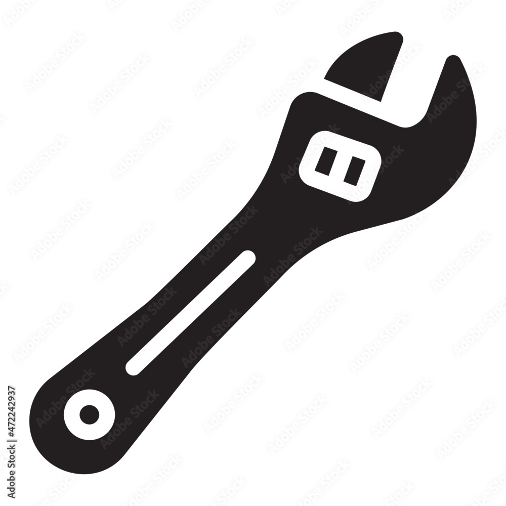 Wrench glyph icon Wrench glyph icon