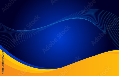 abstract bright blue and yellow wave business certificate 