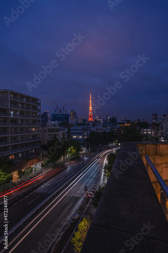 六本木ヒルズから見た東京タワー夜景
